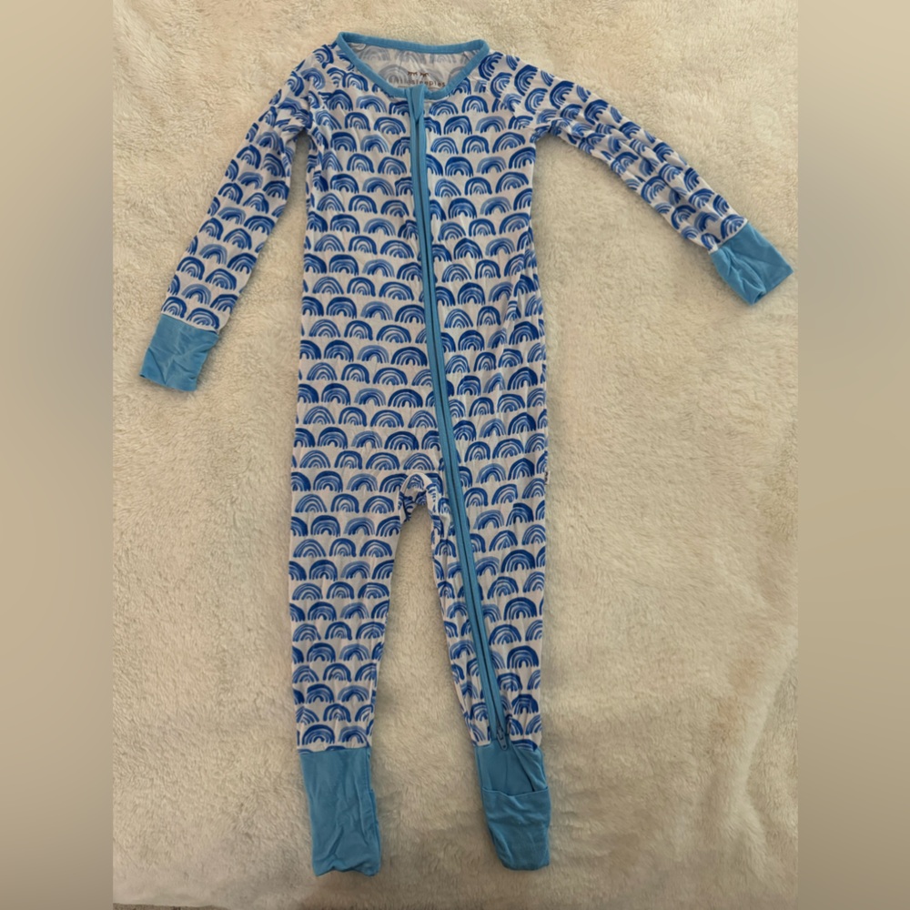 Little Sleepies zippy in blue rainbow Sz.18-24 months